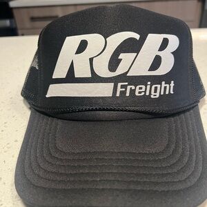 Black Trucker Hat with White Logo
